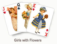 Girls with Flowers - card set