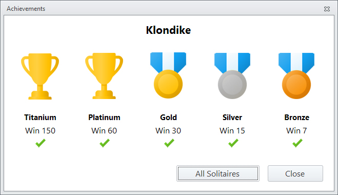 SolSuite Solitaire 2018 - Achievements