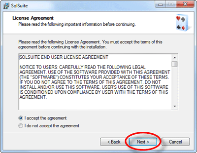 SolSuite Solitaire installation wizard