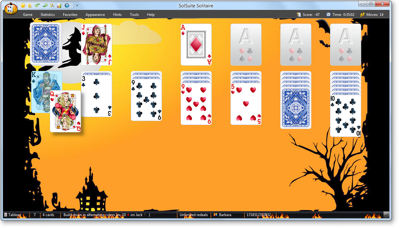 SolSuite Solitaire Halloween Skin screenshot