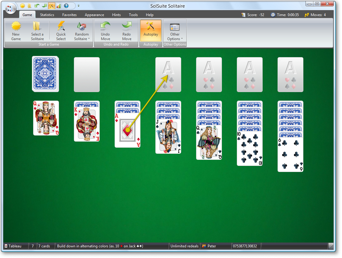 SolSuite Solitaire Show a Legal Move screenshot